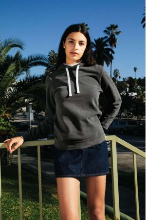 AATF3350 - WOMEN'S FRENCH TERRY GARMENT DYED MID-LENGTH HOODIE - American Apparel
