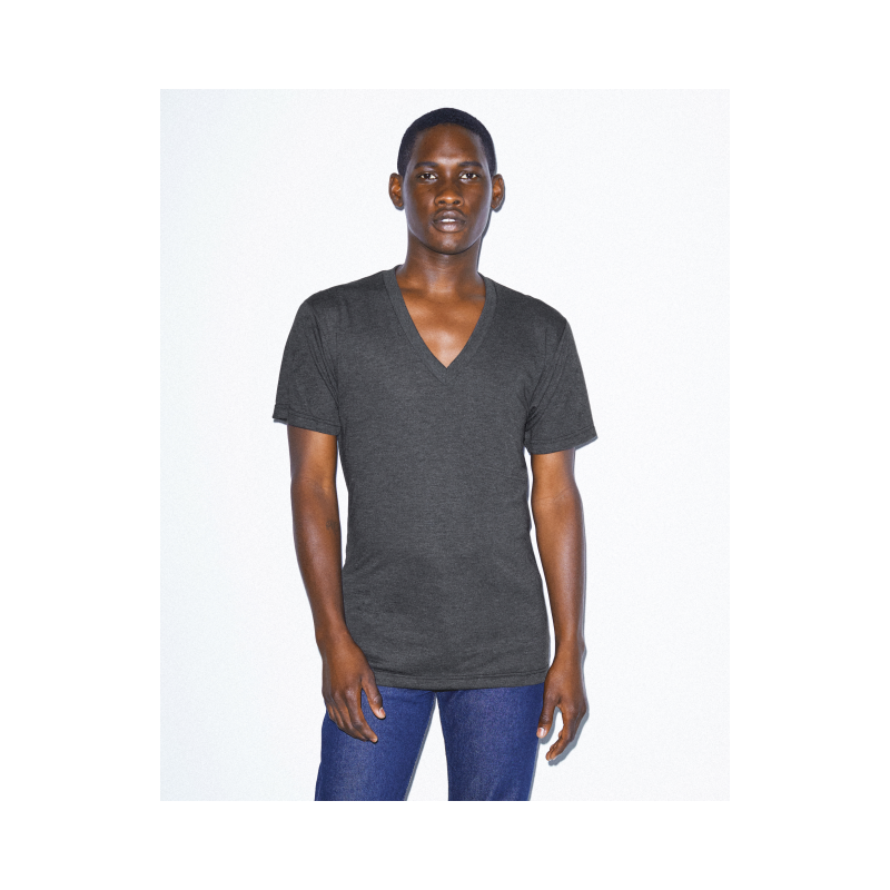 AATR461 - UNISEX TRI-BLEND RÖVID UJJÚ V-NYAKÚ PÓLÓ - American Apparel