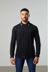 JP103 - LONG SLEEVE TIPPED 100 POLO - Just Polos