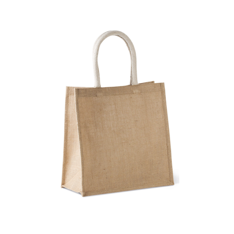 KI0274 - JUTA ÉS PAMUTVÁSZON ANYAGÚ BEVÁSÁRLÓTÁSKA - NAGY - Kimood