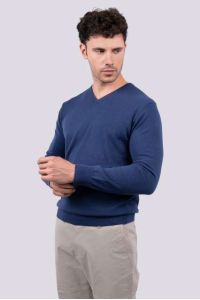 LE950 - MEN’S V-NECK FINE GAUGE COTTON PULLOVER - Legend Classics