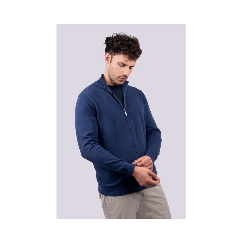 LE970 - FÉRFI VÉGIG CIPZÁRAS FINOMKÖTÖTT PAMUT KARDIGÁN - Legend Classics