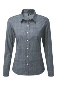 PR345 - WOMEN'S COTTON SLUB CHAMBRAY LONG SLEEVE SHIRT - Premier